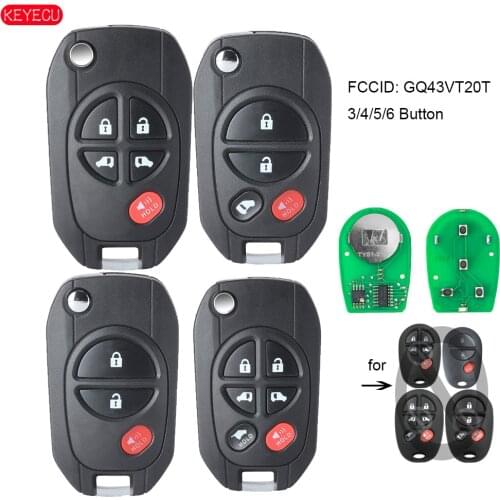 KEYECU Modified Filp Remote Key 315MHz 4D67 Chip for TOYOTA Highlander Sequoia Sienna Tacoma Tundra Avalon Solara GQ43VT20T