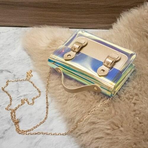 Double Buckle Sequined PVC Jelly Crossbody Square Bag Trendy Shoulder Diagonal Female Bag Summer Autumn 2021 Ladies Shoulder Bag