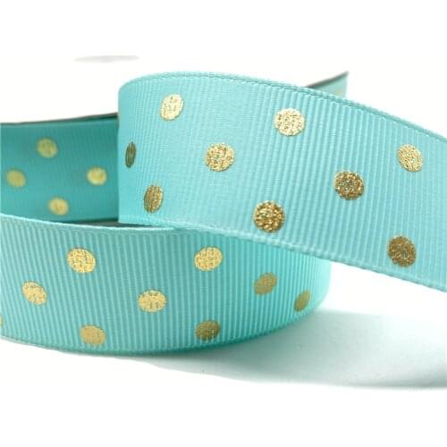 5yards 25mm 1" Grosgrain Ribbon Printed Spot Pattern for Christmas Wedding Decoration DIY Sewing Handmand Craft Accessories #13