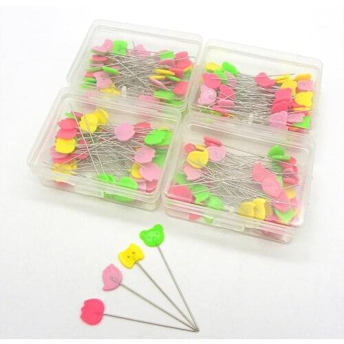 100 pcs metal plastic Little bird / bear / tulip / spool pin flat pin hand sewing fixed Sewing Marker Needle DIY Accessories