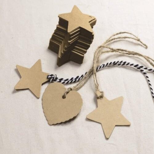 Diameter 6cm wholesales stars kraft tag MIX 50pcs/lot Free Shipping 350g cardboard retro labels hangtag gift paper tags