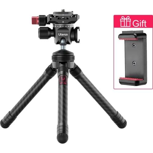 Ulanzi MT-28 Mini Tripod for DSLR Camera 360° Panoramic Ballhead with Arca Plate Cold Shoe Carbon Fiber Tripod for Phone Gopro