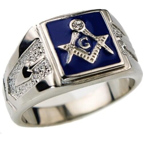 Vintage Men Rings Stainless Steel Masonic Ring Fashion Jewelry Anniversary Christmas Party Gift Accessories Free Shipping