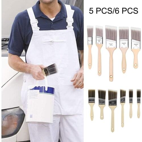 Ceramic Glaze Brush Set Easy Grip Wall Treatment Portable Practical Wood Handle Ergonomic Beginners Painter Home DIY Hand Tools