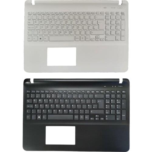 UK laptop keyboard FOR SONY VAIO FIT15 SVF15 SVF152 SVF153 SVF15E without touchpad Palmrest upper Cover