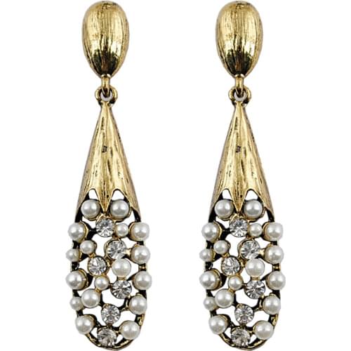 Charm Earrings limited edition top fashion alloy plant fashion water droplets pearl ear pendants earrings Bohemia free shipping