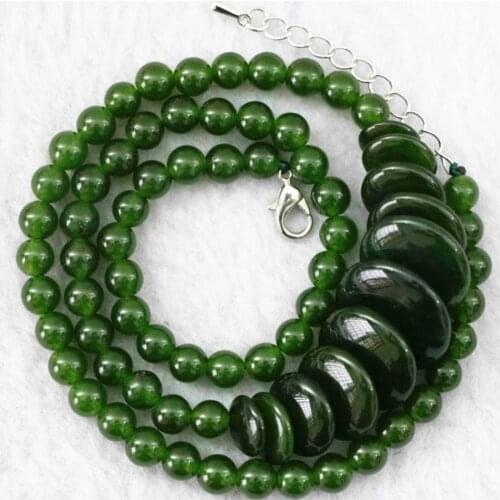 Charming Taiwan green jades stone chalacedony 6mm round beads hot sale women lady jewelry necklace 18" B1027