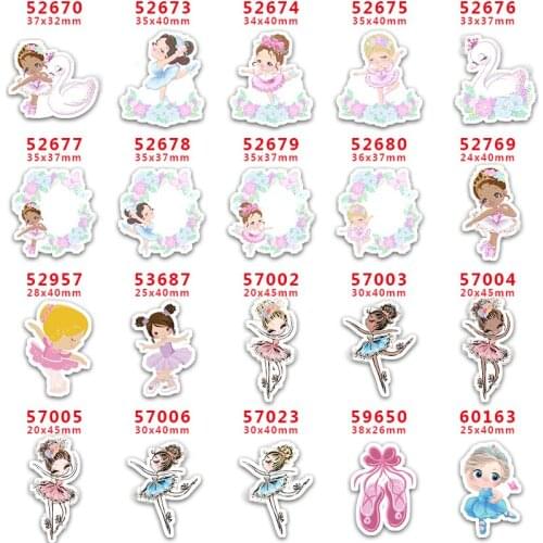 DIY Craft Supplies Sewing Accessories Cartoon Dancing Girl Printed Planar Resins Mold 30 Pieces. PR-52670