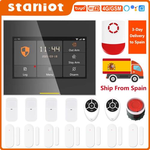Staniot Smart Home Alarm E800 Tuya Smart Life App Wireless WiFi GSM 26 Kit Burglar Security System For IOS And Android Phone