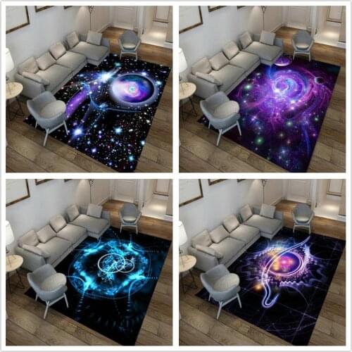 Modern Large Mats Dream Galaxy Space 3D Printing Carpet Home Decor Carpets Soft Flannel Living Room Rugs Child Bedroom Area Rug