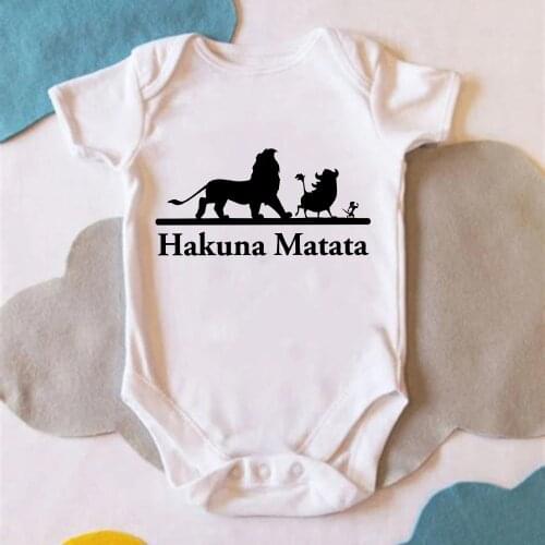 Funny Newborn Baby Romper Infant Short Sleeve HAKUNA MATATA Letter Clothes HAKUNA MATATA Print Born Crawling Baby 0-24M