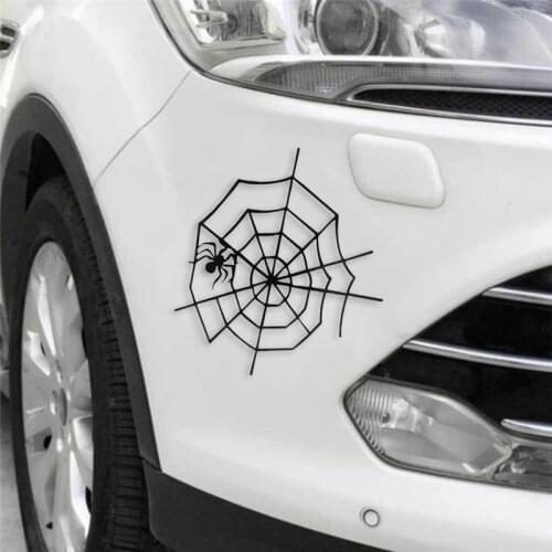Funny Spider In The Web Car Styling Personality Car Motorcycle Decorative Decal13cmX13cm Car Decal