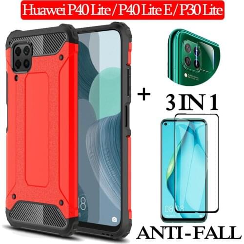 Armor Silicone Case Huawei P40 lite Hard phone Case Huavei P 40 lite P30 Full Cover P40 LITE Shockproof Back Case