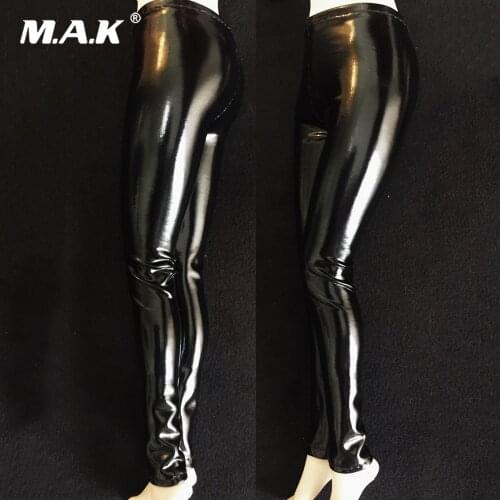 1/6 Female Pants Elastic Pants Black Tights Leggings Leather Trousers Clothes for 12'' Action Figure Accessory