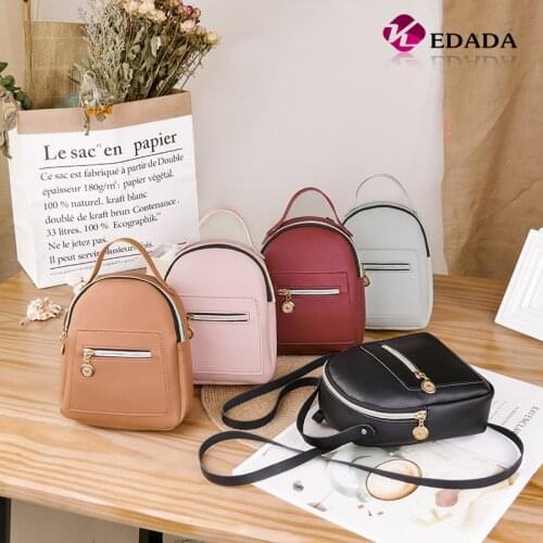 Women Mini Backpack PU Leather Shoulder Bag Teenage Girls Multi-Function Female Fashion Ladies Bagpack Satchel SchoolBag