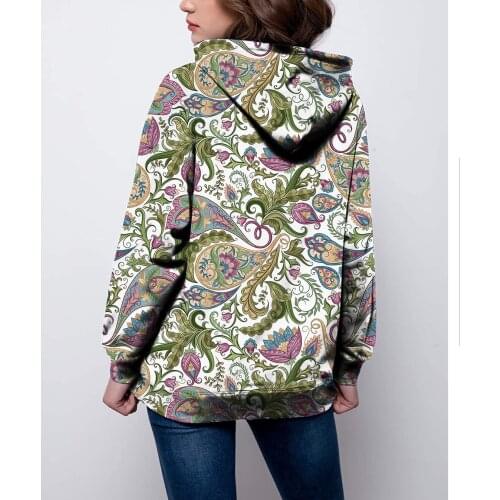 Angry Goldfish Retro Style Pullover Female Sweatshirt Bohemia Flower 3DPrint Women Hoodies Plus Size Clothes S-4XL