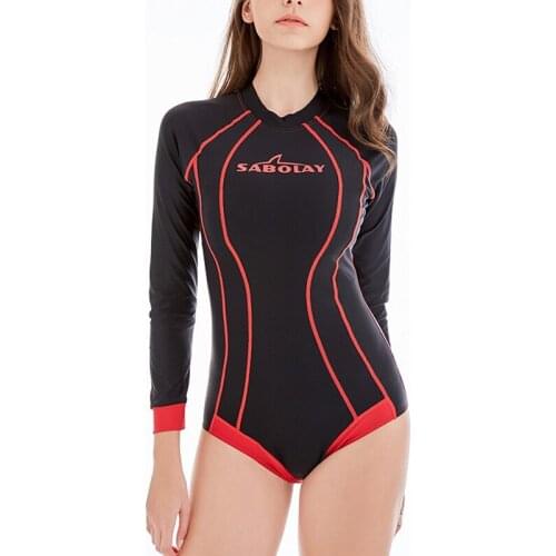 2018 Women Wetsuit One piece Quick dry Swimsuit Women Black Dive Surf Swim Suit Swimwear Spearfishing Long sleeve Beach Wear