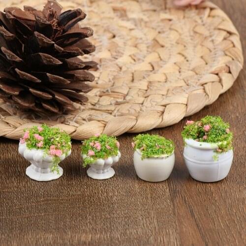 1pc 1:12 Dollhouse Mini Furniture Accessories Mini Green Plant Bonsai Flower Pots