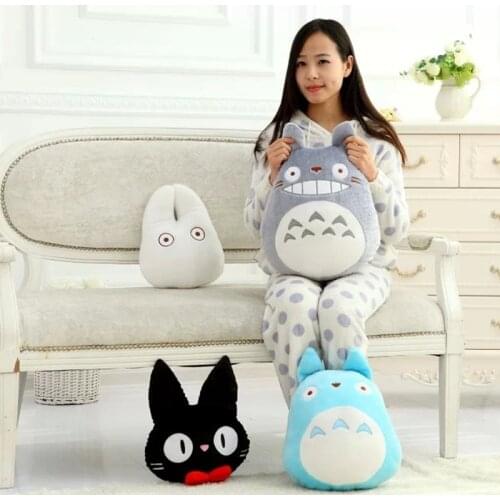 1pc Big Size My Neighbor Totoro Plush Toy Pillows Lovely Stuffed Doll Cushion Totoro Black Cat 4 Styles Children Gift