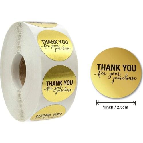 100Pcs Pegatinas Cadeau Label 25 MM Diameter Gold Adhesive Sealing Sticker Autocollant Mariage Stickers De Fête Thank You