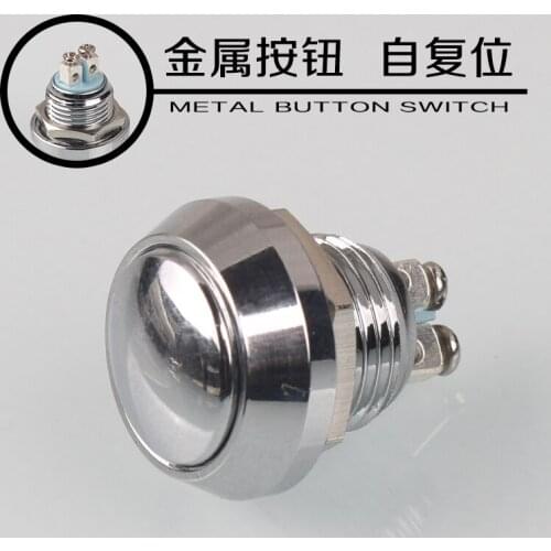 12mm Spherical Since Reset Waterproof Metal Stainless Steel Button Switch Screw Foot One Normally Open