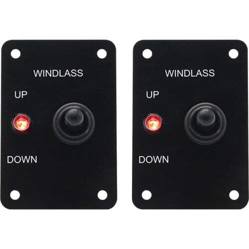 2 Pieces Anchor Winch Up / Down Toggle Switch Panel With Led, 12v