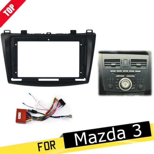 9 Inch Car Fascia Trim for Mazda 3 2009-2012 Double Din Fascia Audio Fitting Adaptor Facia Panel Double Din DVD Car Frame Kit 2d