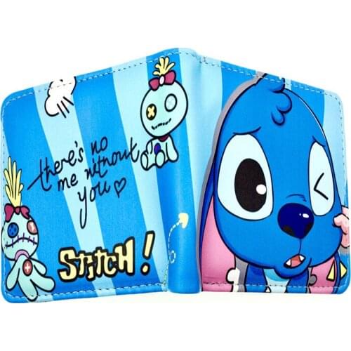 Disney Wallet Lilo & Stitch Stitch Mens Wallet Anime Cartoons Teen Wallet Cute Wallet Women Fashion Wallet Men Easy To Carry