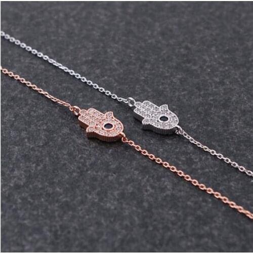 Daisies One Piece Fashion Gold Silver Plated Eye Hamsa Hand Fatima Palm Bangles & Bracelet For Women Simple Design Jewelry