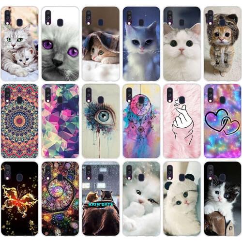 For Samsung A40 Case A405 TPU Soft Silicone Cute cat Phone Cases For Fundas Samsung Galaxy A40 Case A405F A 40 Cover Coque Capa