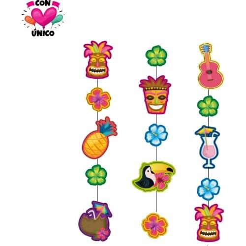CONUNICO Birthday Tropical Party Photobooth Props Party Supplies Invitation Garland Paper Curtain Hawaii Aloha Summer HI3517