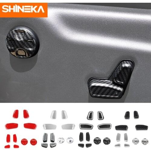 SHINEKA Car Electric Seat Adjustment Button Decoration Cover Stickers For Jeep Grand Cherokee 2011-2021 Interior Accessoriess