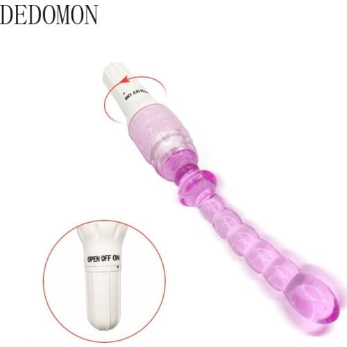 Long Anal Butt Plug Beads Silicone Vibrator Stick G-Spot Massager Adults Sex Shop Sex Toys for Couples Masturbation Dildo