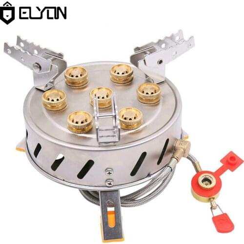 ELYON 11800W Strong Fire Tourist Burner Survival Portable Gas Burner Camping Stove Outdoor Windproof Cooker Grill Camp Supplies