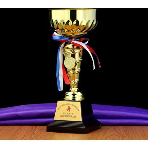 H610 metal Trophy Cup Award Contest Business Award Customize Trophy Golden Plating Team Sports Competition Craft Souvenir