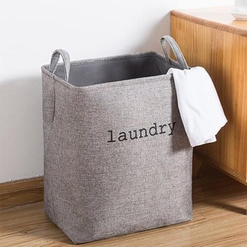Canvas Laundry Basket Large Square Kids Toys Storage Baskets Dirty Clothes Laundry Hamper Home Foldable Storage Organizer Bags