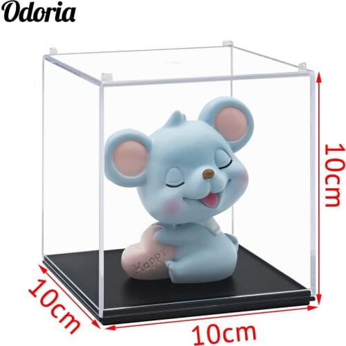 Odoria 9.6x9.6x9.5cm Cube Acrylic Display Case Clear Perspex Box Transparnet Cabinet 1/64 Action Figure Model Collectibles Doll