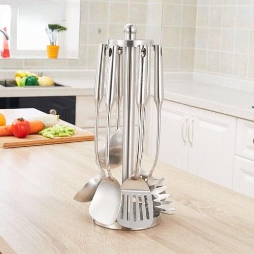 GY 304 Stainless Steel Spatula Rack Rotating Kitchenware Shelf Kitchen Rack Household Kitchen Rack Tools Solid