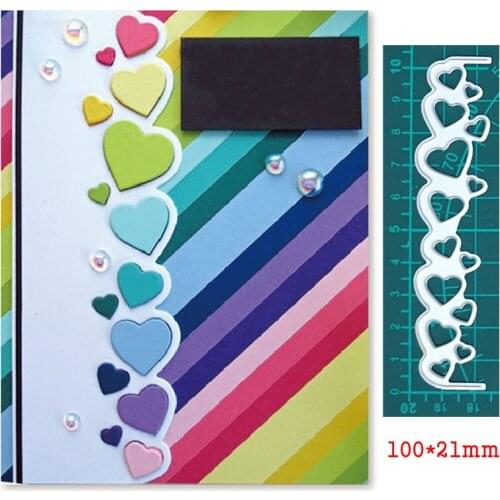 Metal Cutting Dies Heart Stripe Frame Craft Die Cuts Mold for Scrapbook Card making background Knife Blade Punch Stencils Dies