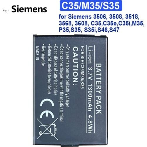 Mobile Phone Battery 1300mAh for Siemens 3506, 3508, 3518, 3568, 3608, C35,C35e,C35i,M35,P35,S35, S35i,S46,S47