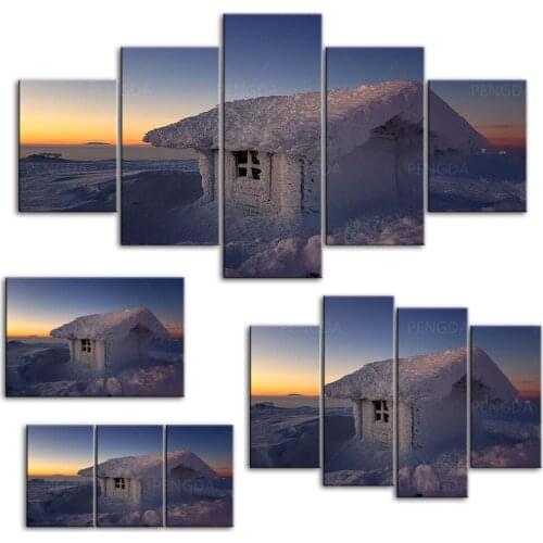 Modular Canvas Painting Black View Mountain Sunset Home Decor Cool Pictures Modern Printed Poster For Living Room Wall Art Frame