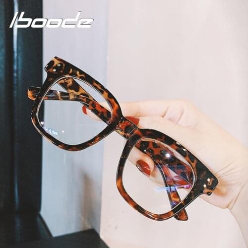 Iboode Oversized Square Glasses Frame Women Men Trendy Big Frame Spectacles Frames for Ladies Optical Eye Glasses oculos female