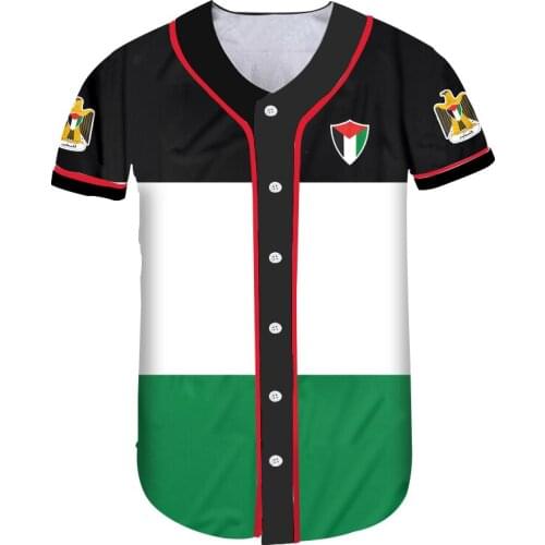 OGKB Baseball Shirt Free Palestine Flag Printed Polyester Comfortable Casual Short Sleeve Palestine Scarf Jersey Women Clothing