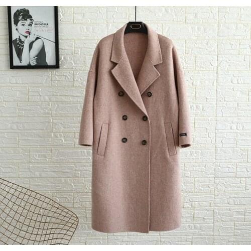 Women Wool Coat Alpaca Outerwear 2018 New Fashion Autumn Winter Thick Woolen Outerwear Long Hair Medium Length Wool Coat