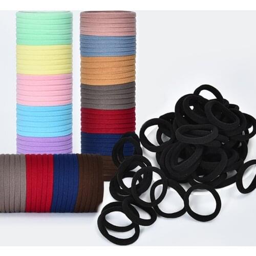 10/50/100 Pcs/Set Women Girls Sweet Colors Soft Elastic Hair Band Lady Solid Scrunchies Rubber Bands Female Hair Accessories