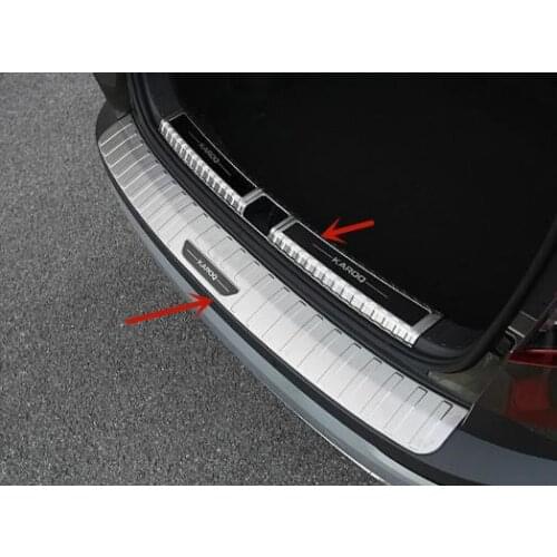 Stainless steel trunk threshold shield anti-scratch protection decoration car accessories For Skoda KAROQ 2017-2019
