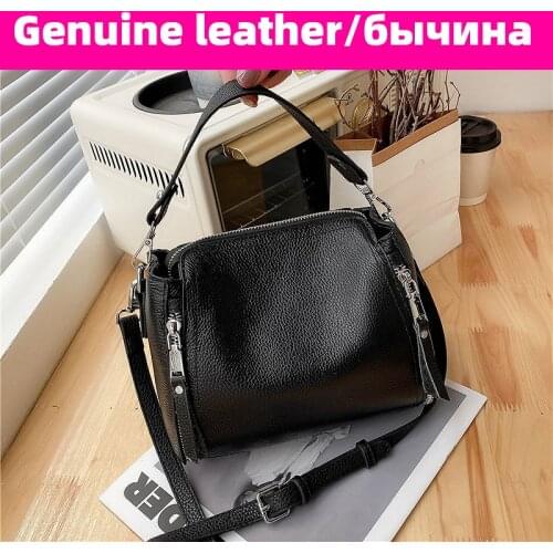 Genuine Leather Real Cowhide Womens Casual Fashion Bag Women Messenger Bag Small Shoulder Bag Crossbody Bags for Women Handbags