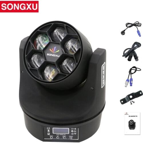 SONGXU 6x15w RGBW 4IN1 LED Mini Bee Eye Beam Light Moving Head Light Professional Disco Party DJ Show Lighting/SX-MH0615A