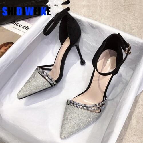 Mary Jane Shoes Glitter Heels Evening Shoes Stiletto Extreme High Heels Stiletto Party Shoes For Women High Heels Scarpin AC897