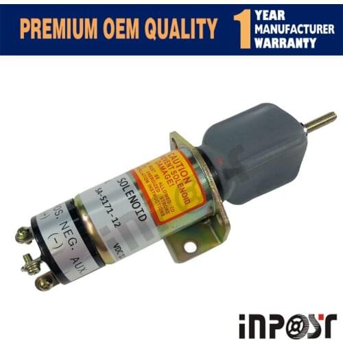 In Stock 12V 1502-12C3U1B1S1 SA-5171-12 Stop Solenoid Valve For Bobcat Kubota Yanmar
